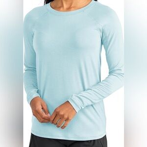 Free Fly Apparel Light Blue Long Sleeve Women's Top